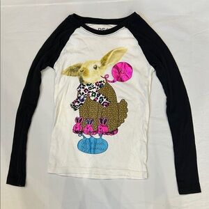 Playful Bunny Long Sleeve Tee - Black & White